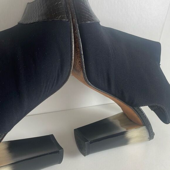 Donald J. Pliner Slingback Fabric and Leather Heeled Sandals 7 Black - Picture 11 of 15